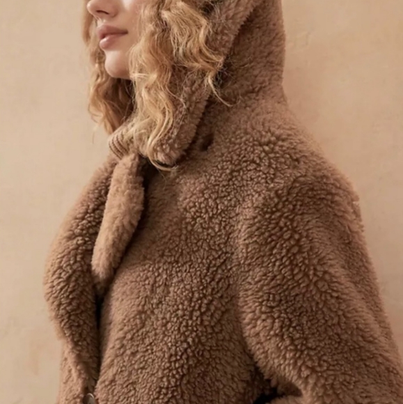 Warm Teddy Bear BR Sherpa Coat - Picture 1 of 4